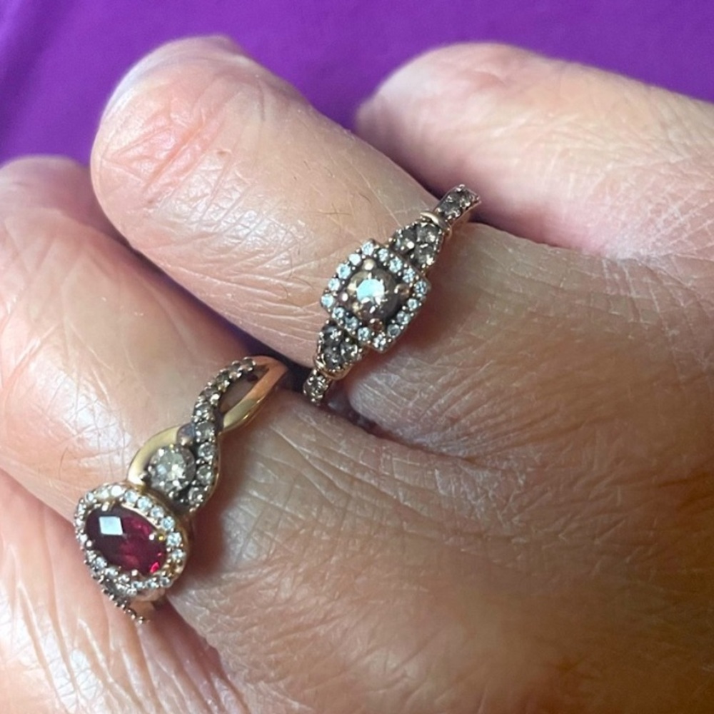 Chocolate diamond 14 K rose gold Levian ring - Picture 9 of 15